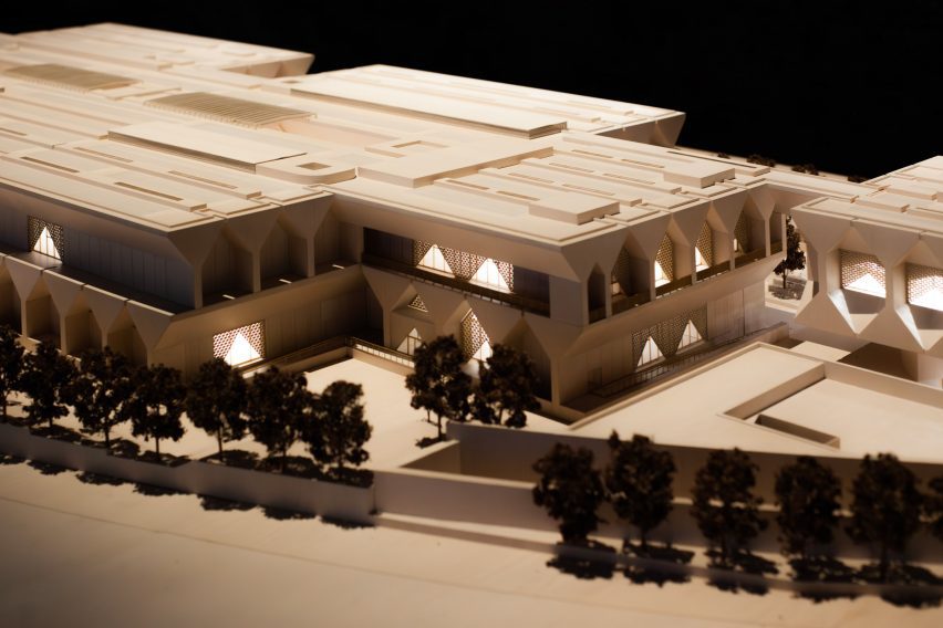 Model of the Kiran Nadar Museum of Art by David Adjaye