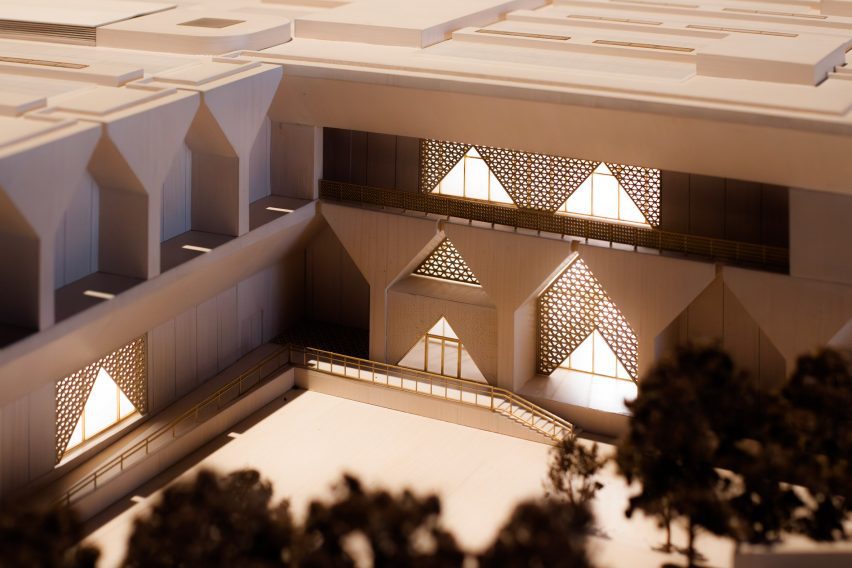 Model of the Kiran Nadar Museum of Art by David Adjaye