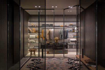 Bi-folding doors in walk-in closet