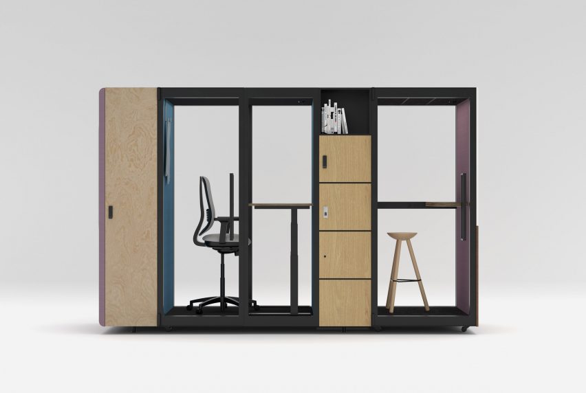 Booths connexted by storage devices