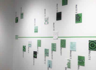 Gallery with timeline on wall