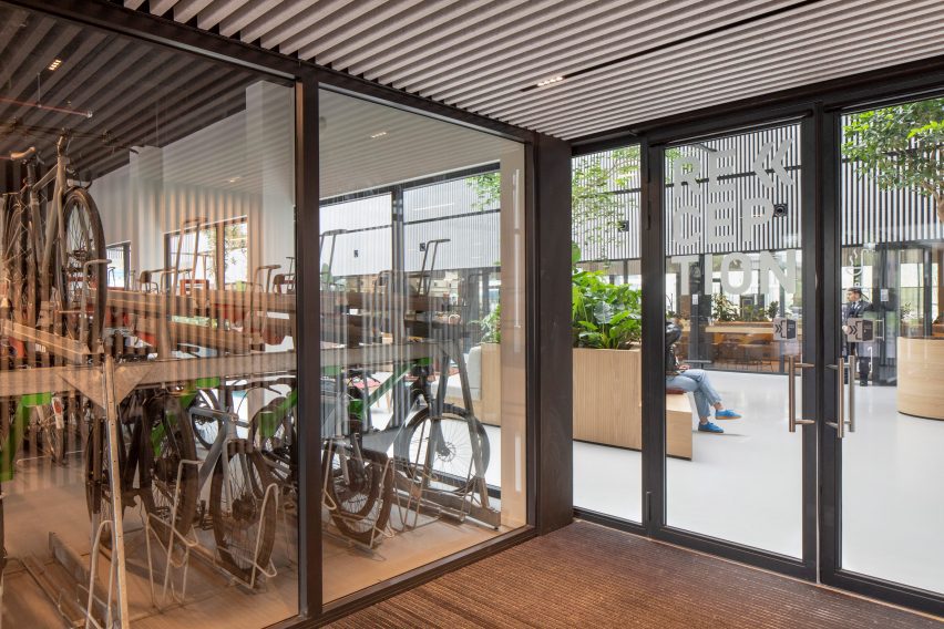 Internal bike storage space at Matrix One