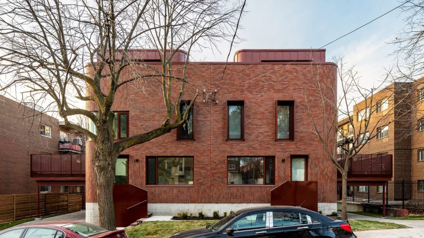 Red brick Montreal housing complex