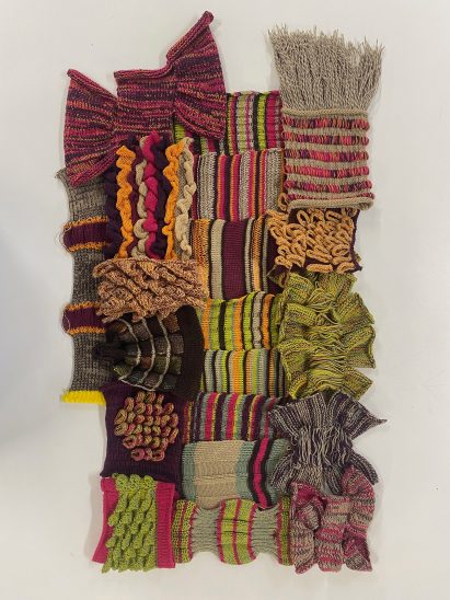 Earthy fabric swatches laid out