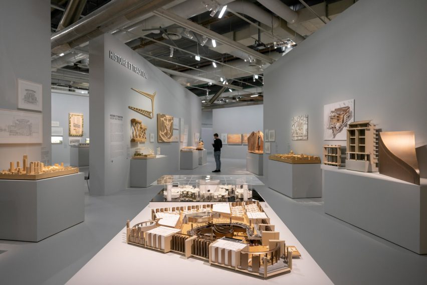 Architectural models and drawings in the Centre Pompidou in Paris