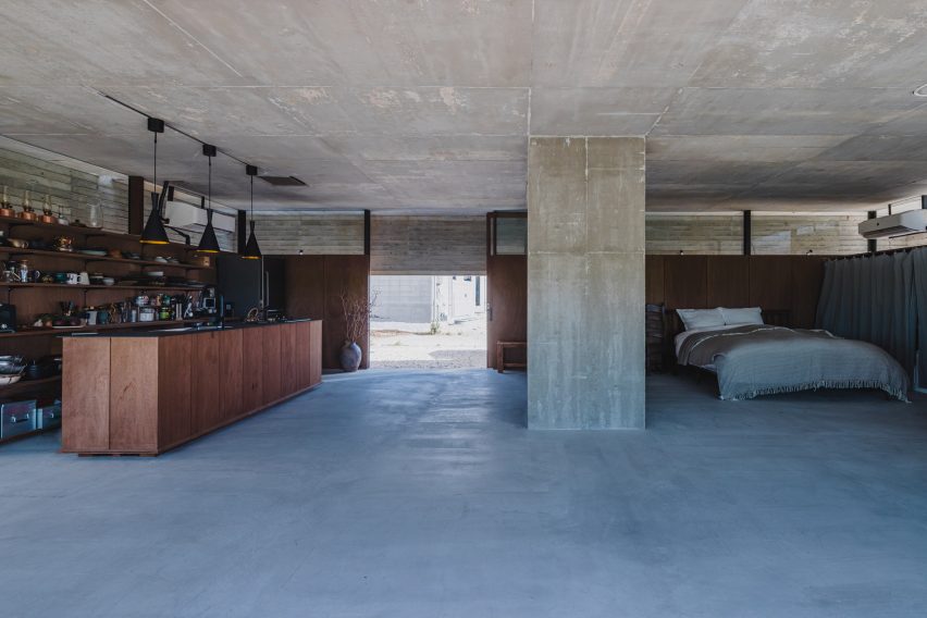 Interior of One-Legged House in Japan by IGArchitects