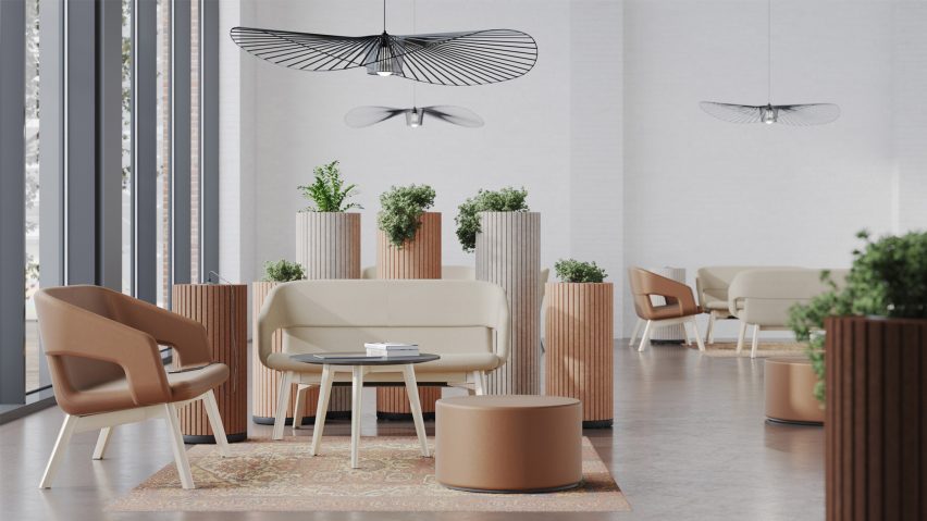 Parthos acoustic columns by Narbutas in an office