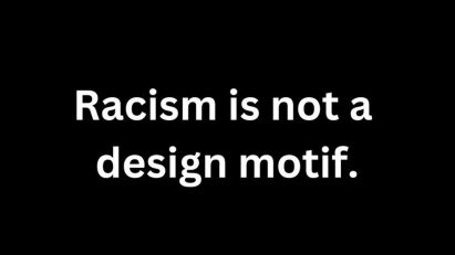 Instagram post by Stephen Burks "Racism is not a design motif."
