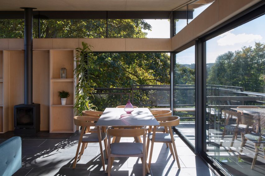 Interior of Rescobie Pavilion by Kris Grant Architect