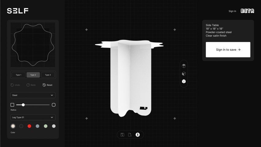 Parametric design tool Self by Marvell Lahens