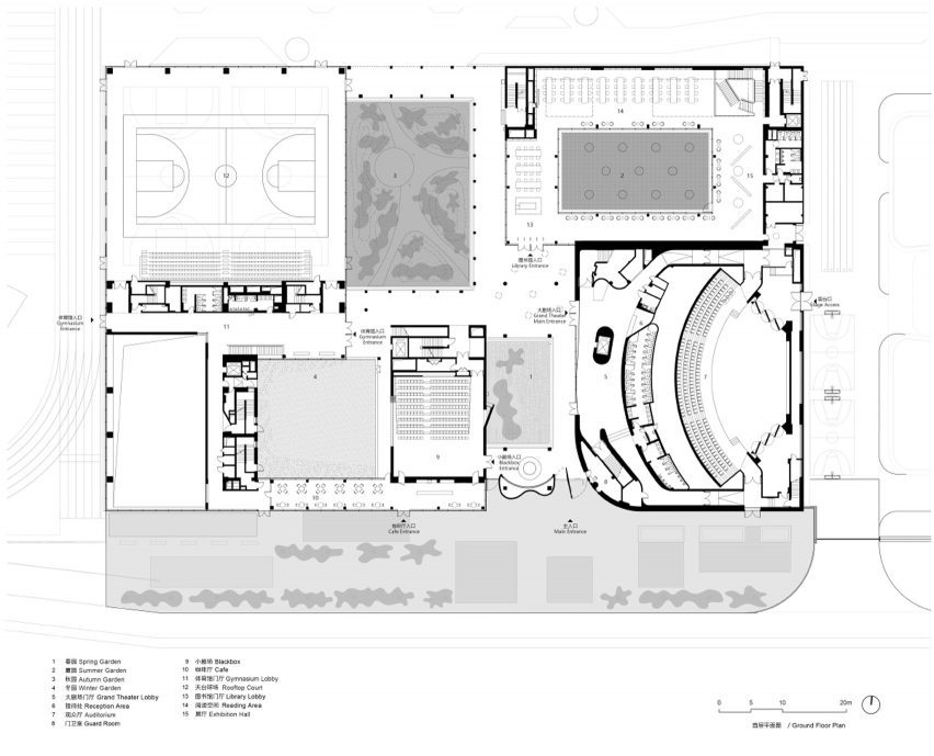 Ground floor plan of Shanfeng Academy by Open Architecture