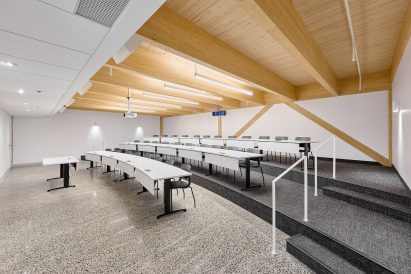 Simple interior palette with timber roof