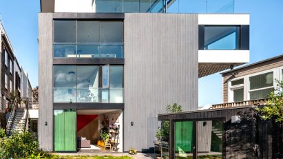 Exterior and back garden of Red Stair House by Dumican Mosey