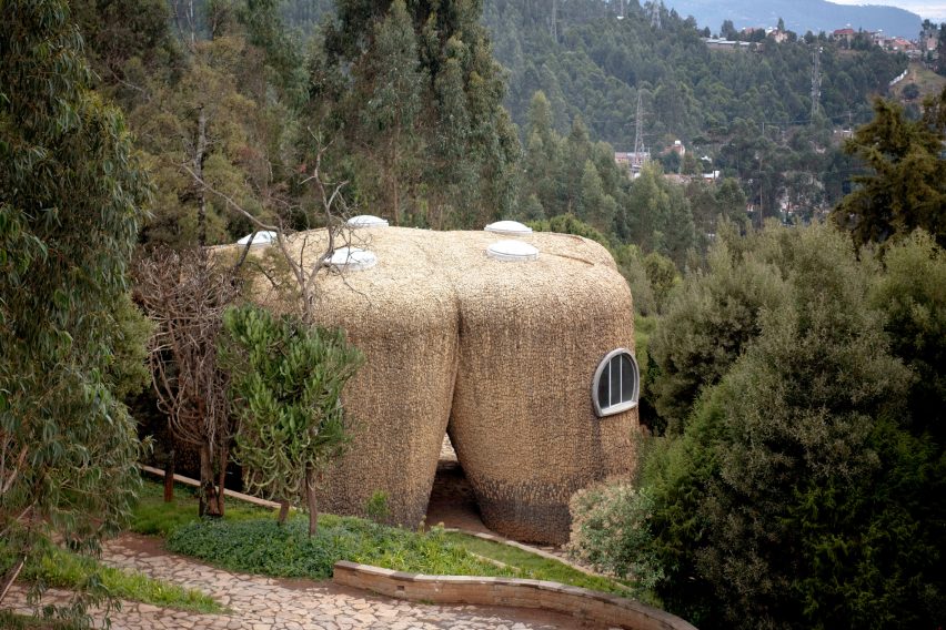 Stone research centre on a hillside at the Meles Zenawi Memorial Park by Studio Other Spaces