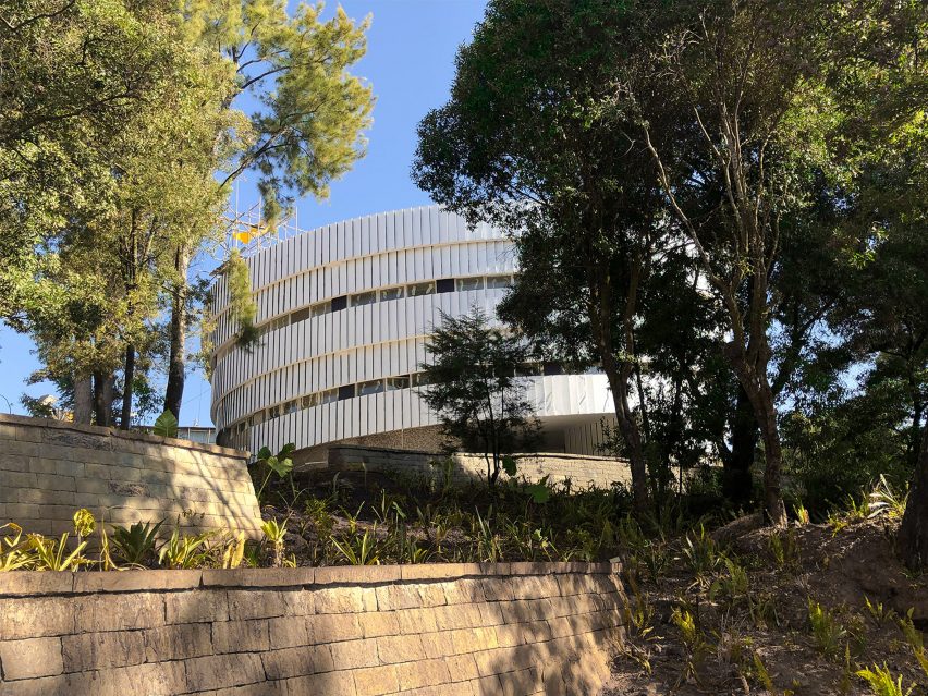 Library building at a memorial park designed by Studio Other Spaces