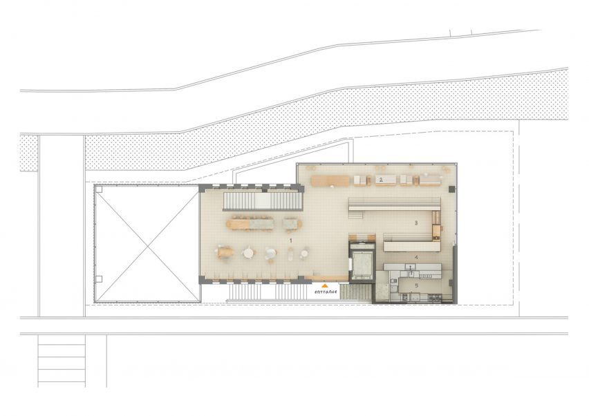 Second floor plan of Parconido Bakery Cafe