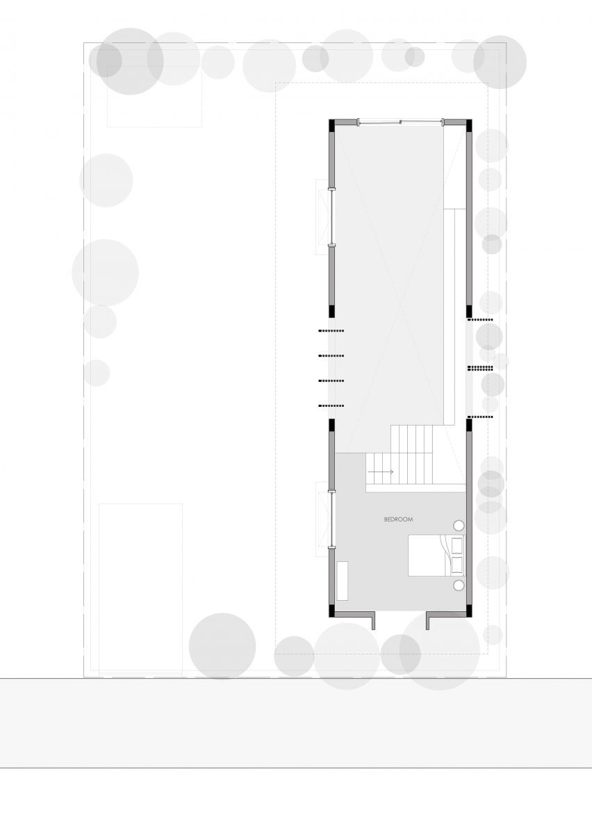 Mezzanine floor plan of Cabin House