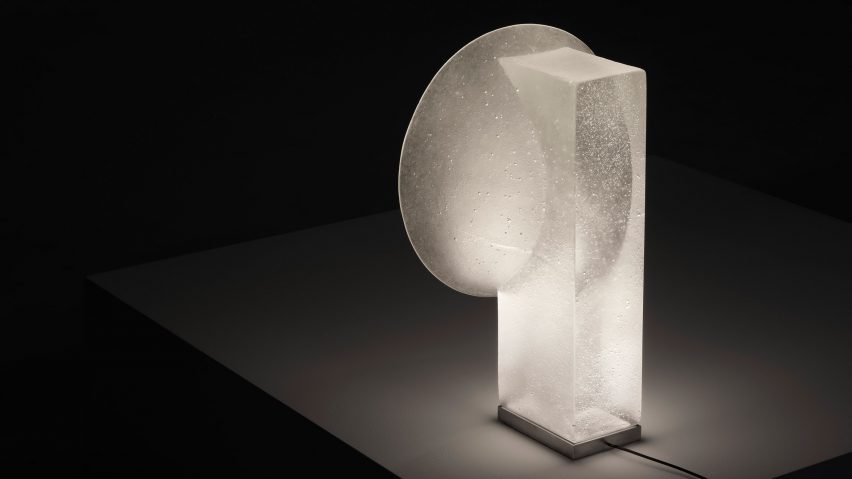 Cloudy white lamp on dark background