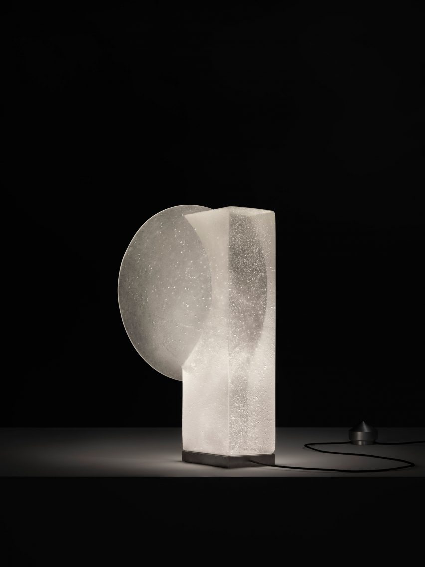 Cloudy white lamp on dark background