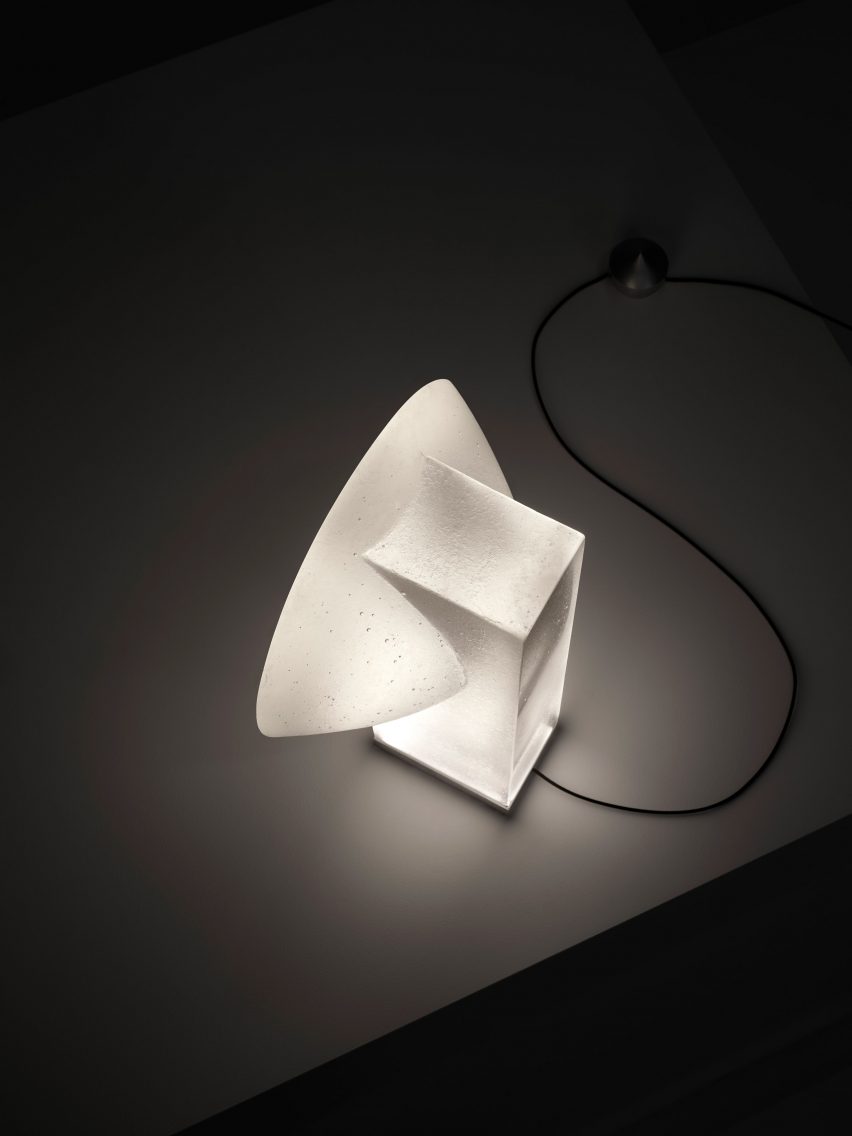 Cloudy white lamp on dark background