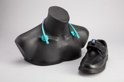 Photo of healthcare devices on a mannequin and shoe