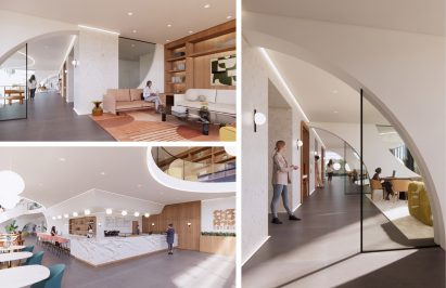 Render of co-working space for women