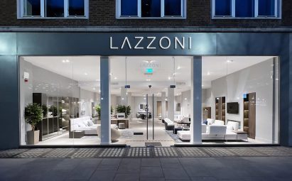 The outside of Lazzoni's showroom