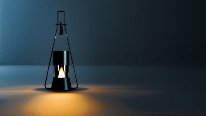 Image of a light with a lit flame