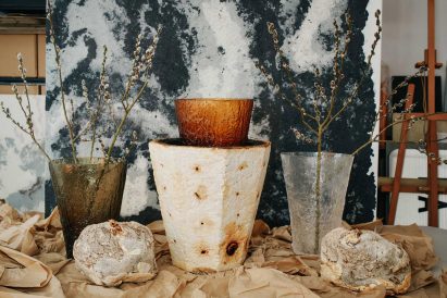 Vases on display