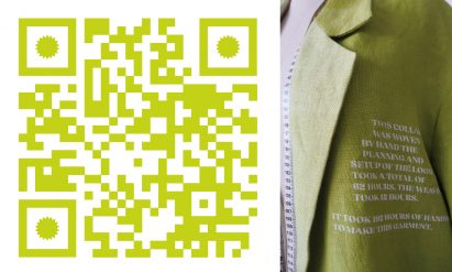 Green label next to garment