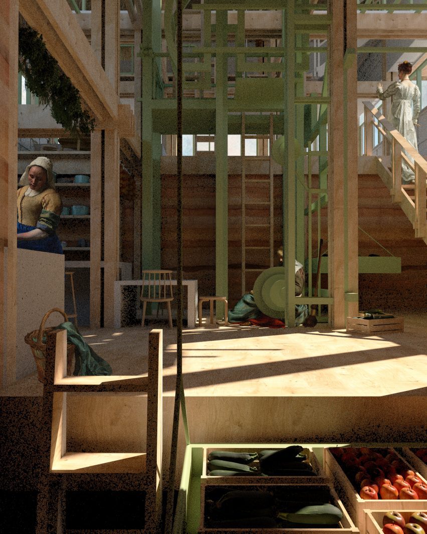Render of an urban farming project