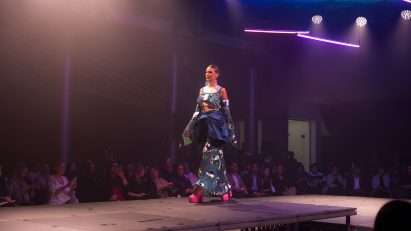 Photograph of a model on a runway