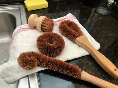 EcoCoCo scrubbers made from waste coconut husks and salvage timber
