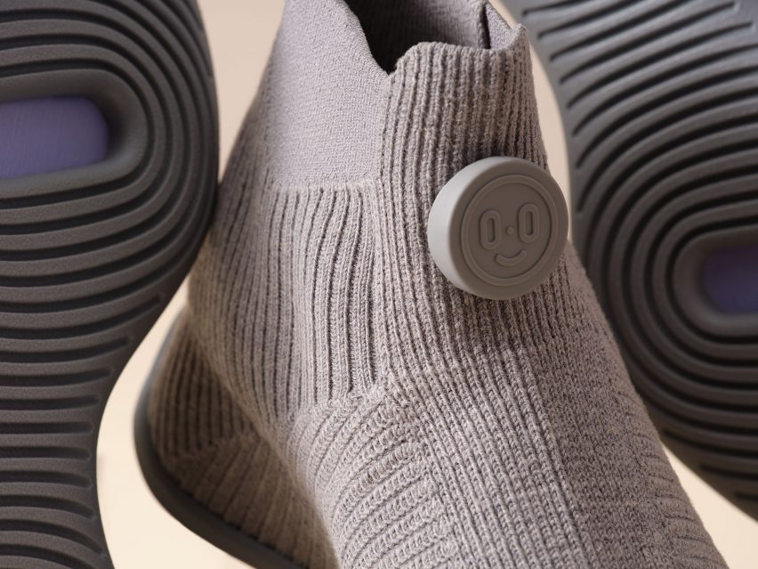 Close-up of knitted upper on Allbirds shoe