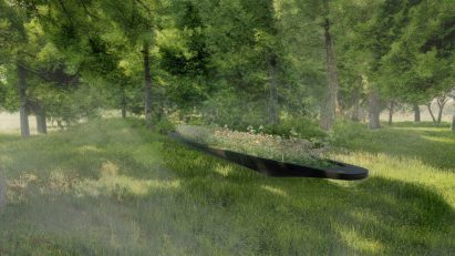 Boat-like planter by Sumayya Vally in Belgium