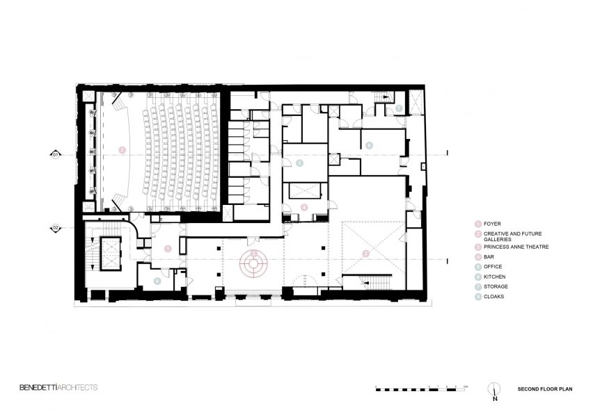 Plans for refurbished BAFTA headquarters by Benedetti Architects