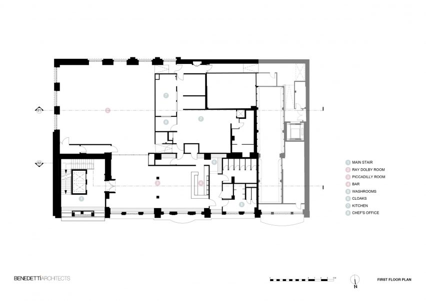 Plans for refurbished BAFTA headquarters by Benedetti Architects