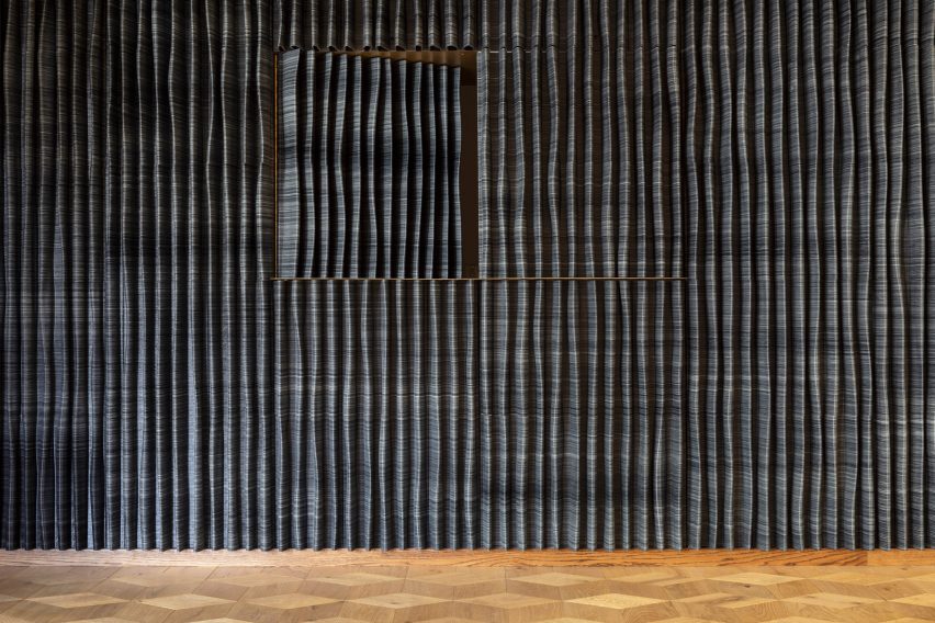 Ridged wooden wall panels