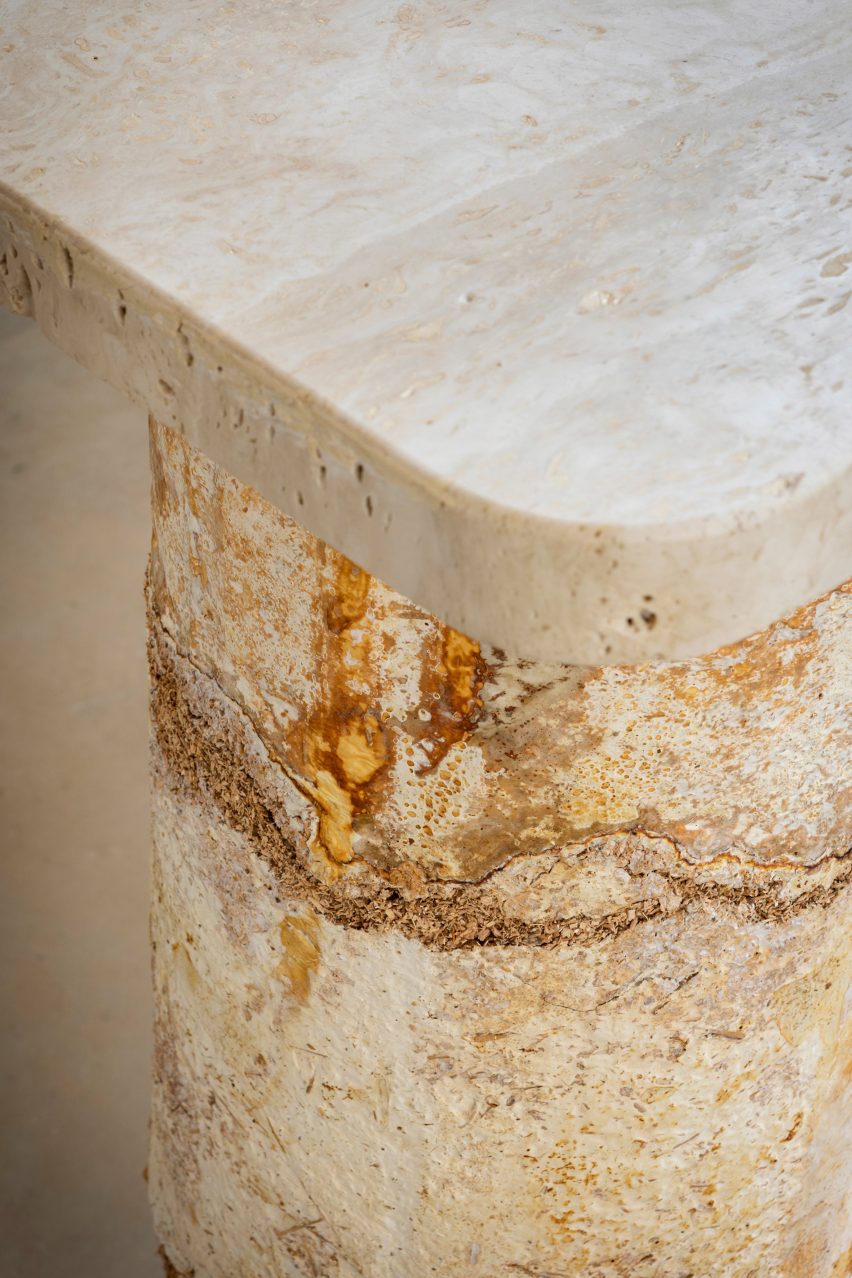 Mycelium and reishi mushroom used for plinths