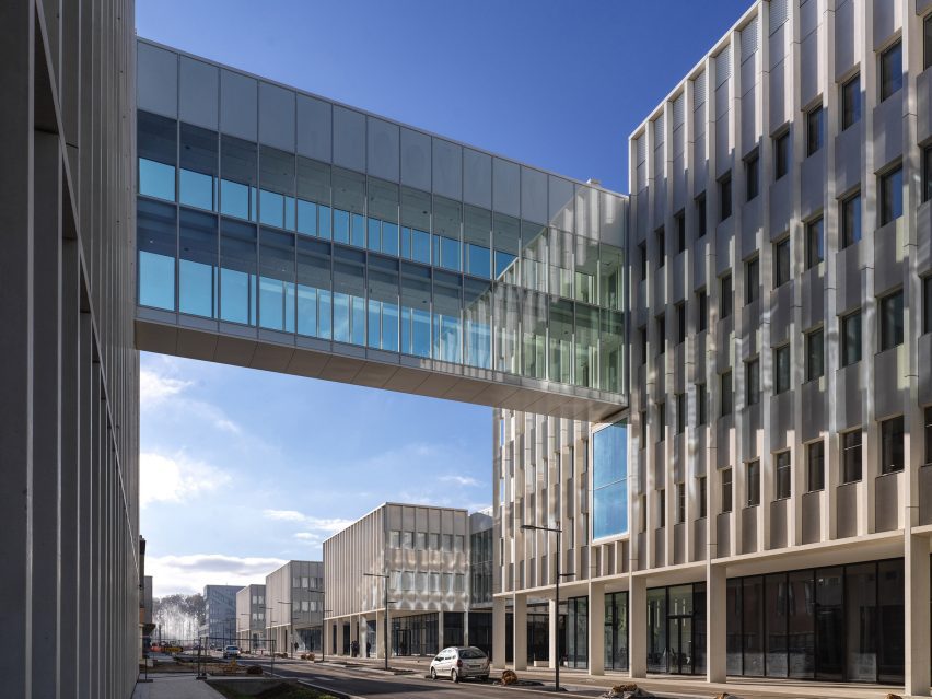 Exterior of Biology-Pharmacy-Chemistry Research and Education Complex by Bernard Tschumi
