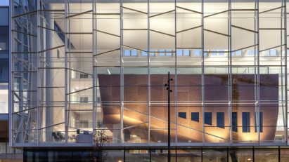 Exterior of Biology-Pharmacy-Chemistry Research and Education Complex by Bernard Tschumi