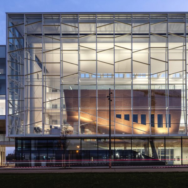 Exterior of Biology-Pharmacy-Chemistry Research and Education Complex by Bernard Tschumi