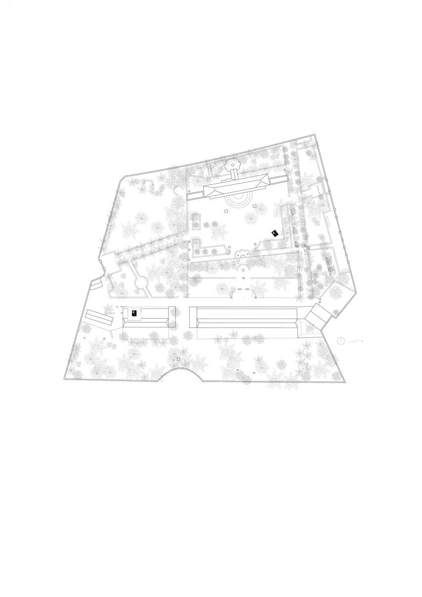 Site plan of Black Pavilion by Buero Wagner