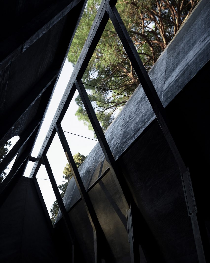 Interior of Black Pavilion by Buero Wagner