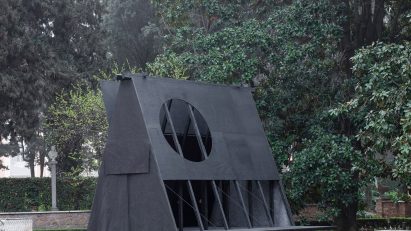 Exterior of Black Pavilion by Buero Wagner