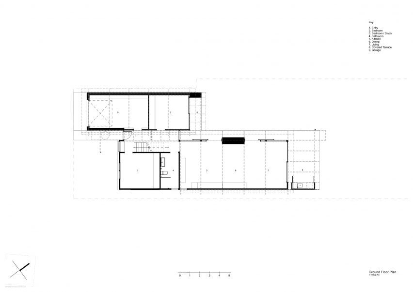 Ground floor plan of Butterfly House in Australia by Dane Taylor Design
