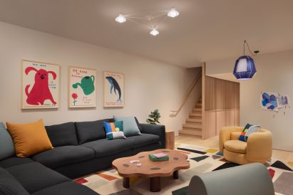 Children's playroom with colourful artwork and decor accents