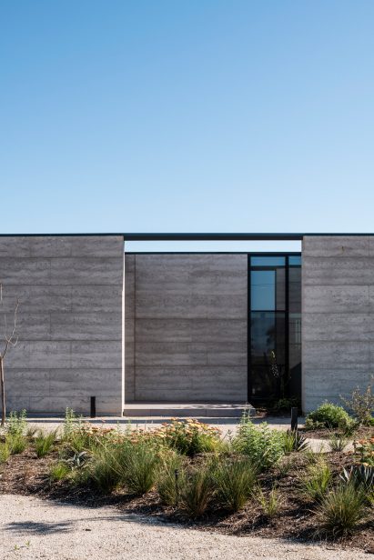 Rammed-earth wall
