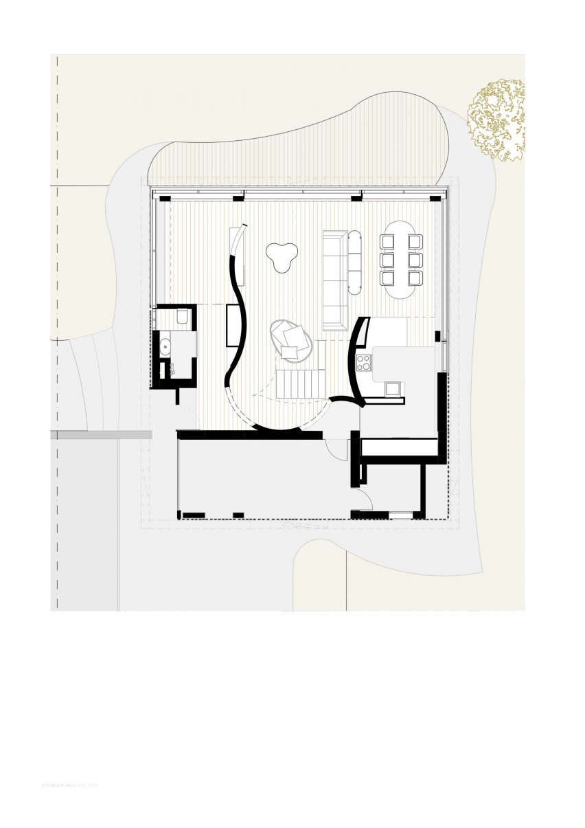 Ground floor plan of Casa Pátios de Pétalas by Sandra Micaela Casinha Atelier