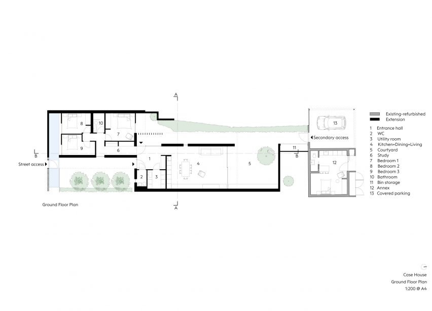 Floor plan of Case House by Ström Architects